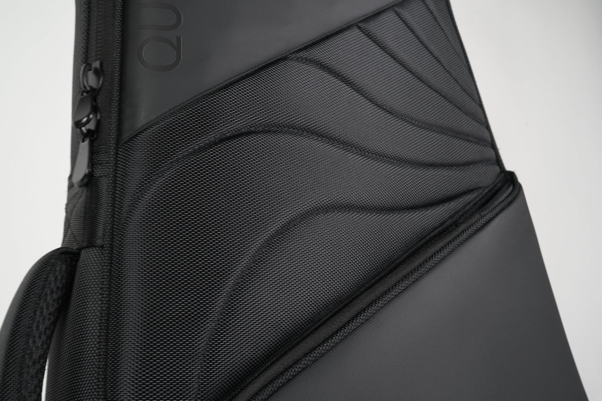 close up of kazane headless guitar bag