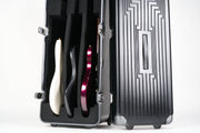 GTX - Triple Guitar Case open showing the three electric guitars resting safely ready for a live show - QUANTUM INDUSTRIES