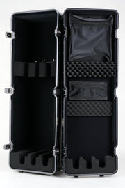 GTX - Triple Guitar Case Open showing the protective foam and accessories pouches - QUANTUM INDUSTRIES