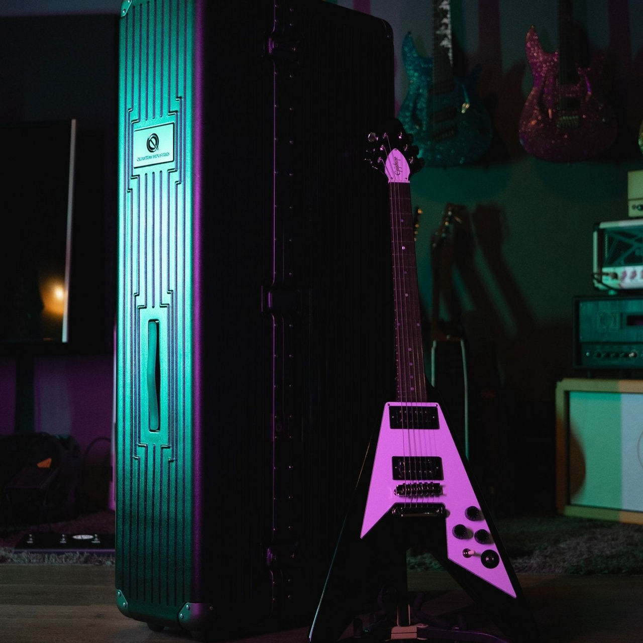 Closed VXP Guitar Vault with a Gibson Flying V